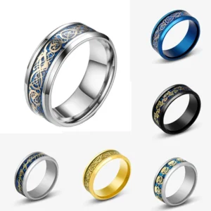 Punk Domineering Dragon Knuckle Black Ring 1