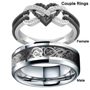 Classic Stainless Steel Women Men‘s Rings Couples 1
